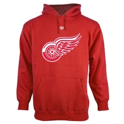 NHL Detroit Red Wings Old Time Hockey Big Logo with Crest Pullover Hoodie - Red