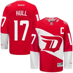 Brett Hull Reebok Detroit Red Wings Authentic Red 2016 Stadium Series NHL Jersey