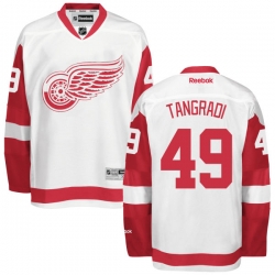 Eric Tangradi Reebok Detroit Red Wings Premier White Away Jersey
