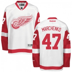 Alexei Marchenko Reebok Detroit Red Wings Premier White Away Jersey