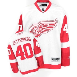 Henrik Zetterberg Reebok Detroit Red Wings Authentic White Away NHL Jersey
