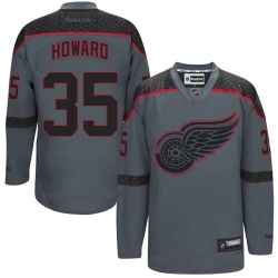 Jimmy Howard Reebok Detroit Red Wings Premier Charcoal Cross Check Fashion NHL Jersey