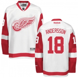 Joakim Andersson Youth Reebok Detroit Red Wings Authentic White Away Jersey