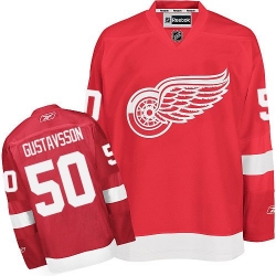 Jonas Gustavsson Reebok Detroit Red Wings Authentic Red Home NHL Jersey