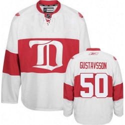 Jonas Gustavsson Reebok Detroit Red Wings Premier White Third NHL Jersey