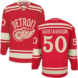Jonas Gustavsson Reebok Detroit Red Wings Authentic Red 2014 Winter Classic NHL Jersey