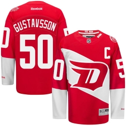 Jonas Gustavsson Reebok Detroit Red Wings Authentic Red 2016 Stadium Series NHL Jersey