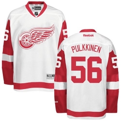 Teemu Pulkkinen Reebok Detroit Red Wings Premier White Away NHL Jersey