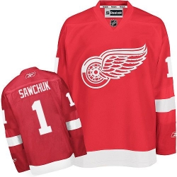 Terry Sawchuk Reebok Detroit Red Wings Authentic Red Home NHL Jersey