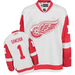 Terry Sawchuk Reebok Detroit Red Wings Authentic White Away NHL Jersey
