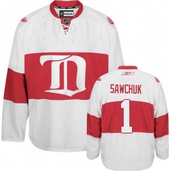 Terry Sawchuk Reebok Detroit Red Wings Authentic White Third NHL Jersey