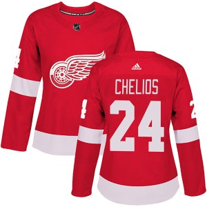 Chris Chelios Women's Adidas Detroit Red Wings Authentic Red Home Jersey