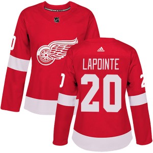 Martin Lapointe Women's Adidas Detroit Red Wings Authentic Red Home Jersey