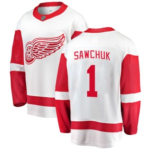 Terry Sawchuk Men's Fanatics Branded Detroit Red Wings Breakaway White Away Jersey