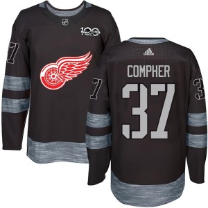 J.T. Compher Men's Detroit Red Wings Authentic Black 1917-2017 100th Anniversary Jersey