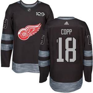 Andrew Copp Men's Detroit Red Wings Authentic Black 1917-2017 100th Anniversary Jersey