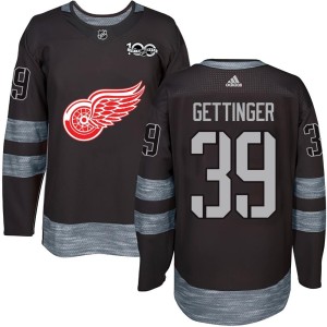 Tim Gettinger Men's Detroit Red Wings Authentic Black 1917-2017 100th Anniversary Jersey