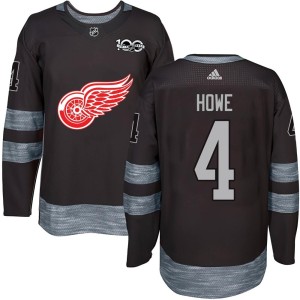 Mark Howe Men's Detroit Red Wings Authentic Black 1917-2017 100th Anniversary Jersey