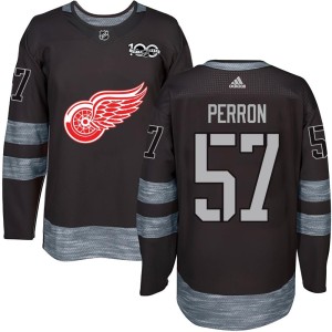 David Perron Men's Detroit Red Wings Authentic Black 1917-2017 100th Anniversary Jersey
