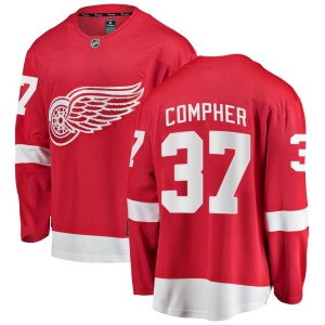 J.T. Compher Men's Fanatics Branded Detroit Red Wings Breakaway Red Home Jersey