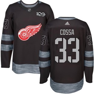 Sebastian Cossa Youth Detroit Red Wings Authentic Black 1917-2017 100th Anniversary Jersey