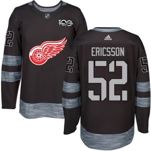 Jonathan Ericsson Youth Detroit Red Wings Authentic Black 1917-2017 100th Anniversary Jersey