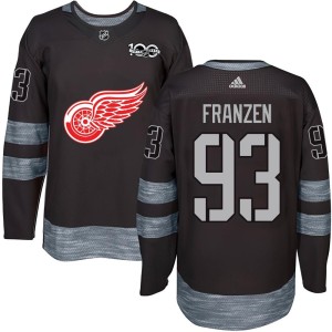 Johan Franzen Youth Detroit Red Wings Authentic Black 1917-2017 100th Anniversary Jersey