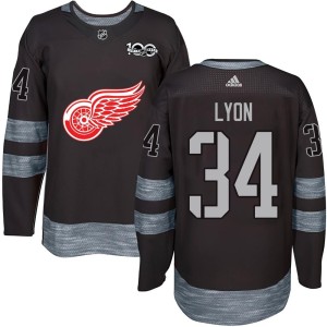 Alex Lyon Youth Detroit Red Wings Authentic Black 1917-2017 100th Anniversary Jersey