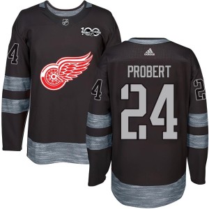 Bob Probert Youth Detroit Red Wings Authentic Black 1917-2017 100th Anniversary Jersey
