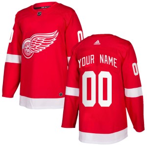 Custom Youth Adidas Detroit Red Wings Authentic Red Custom Home Jersey