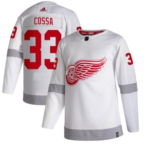 Sebastian Cossa Youth Adidas Detroit Red Wings Authentic White 2020/21 Reverse Retro Jersey
