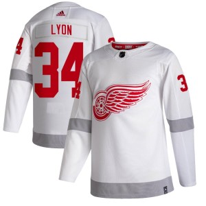 Alex Lyon Youth Adidas Detroit Red Wings Authentic White 2020/21 Reverse Retro Jersey