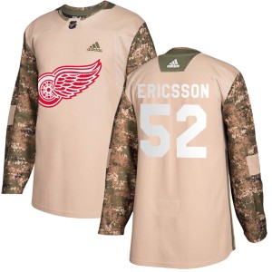 Jonathan Ericsson Men's Adidas Detroit Red Wings Authentic Camo Veterans Day Practice Jersey