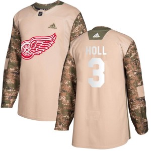 Justin Holl Men's Adidas Detroit Red Wings Authentic Camo Veterans Day Practice Jersey