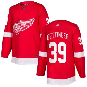 Tim Gettinger Men's Adidas Detroit Red Wings Authentic Red Home Jersey