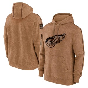 Men's Detroit Red Wings Brown 2023 Salute to Service Club Pullover Hoodie