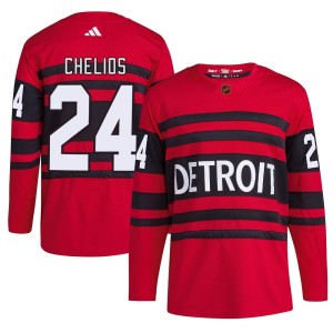 Chris Chelios Men's Adidas Detroit Red Wings Authentic Red Reverse Retro 2.0 Jersey