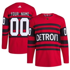 Custom Men's Adidas Detroit Red Wings Authentic Red Custom Reverse Retro 2.0 Jersey