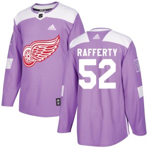 Brogan Rafferty Men's Adidas Detroit Red Wings Authentic Purple Hockey Fights Cancer Practice Jersey