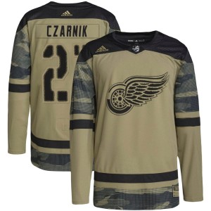 Austin Czarnik Youth Adidas Detroit Red Wings Authentic Camo Military Appreciation Practice Jersey