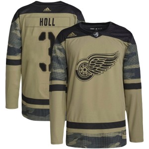 Justin Holl Youth Adidas Detroit Red Wings Authentic Camo Military Appreciation Practice Jersey