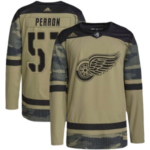 David Perron Youth Adidas Detroit Red Wings Authentic Camo Military Appreciation Practice Jersey