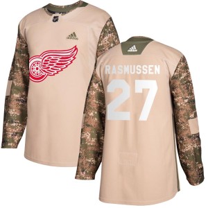 Michael Rasmussen Youth Adidas Detroit Red Wings Authentic Camo Veterans Day Practice Jersey