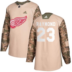 Lucas Raymond Youth Adidas Detroit Red Wings Authentic Camo Veterans Day Practice Jersey