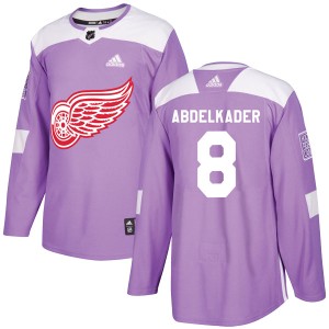 Justin Abdelkader Youth Adidas Detroit Red Wings Authentic Purple Hockey Fights Cancer Practice Jersey