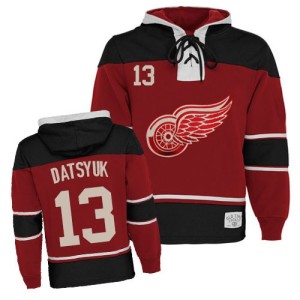 Pavel Datsyuk Youth Detroit Red Wings Authentic Red Old Time Hockey Sawyer Hooded Sweatshirt
