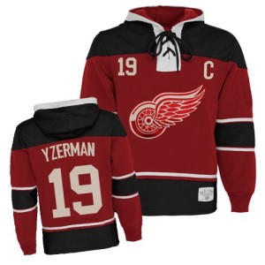 Steve Yzerman Youth Detroit Red Wings Authentic Red Old Time Hockey Sawyer Hooded Sweatshirt