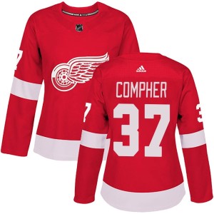 J.T. Compher Women's Adidas Detroit Red Wings Authentic Red Home Jersey