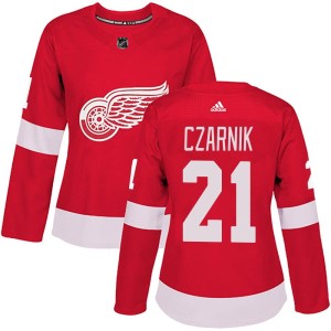 Austin Czarnik Women's Adidas Detroit Red Wings Authentic Red Home Jersey