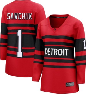 Terry Sawchuk Women's Fanatics Branded Detroit Red Wings Breakaway Red Special Edition 2.0 Jersey